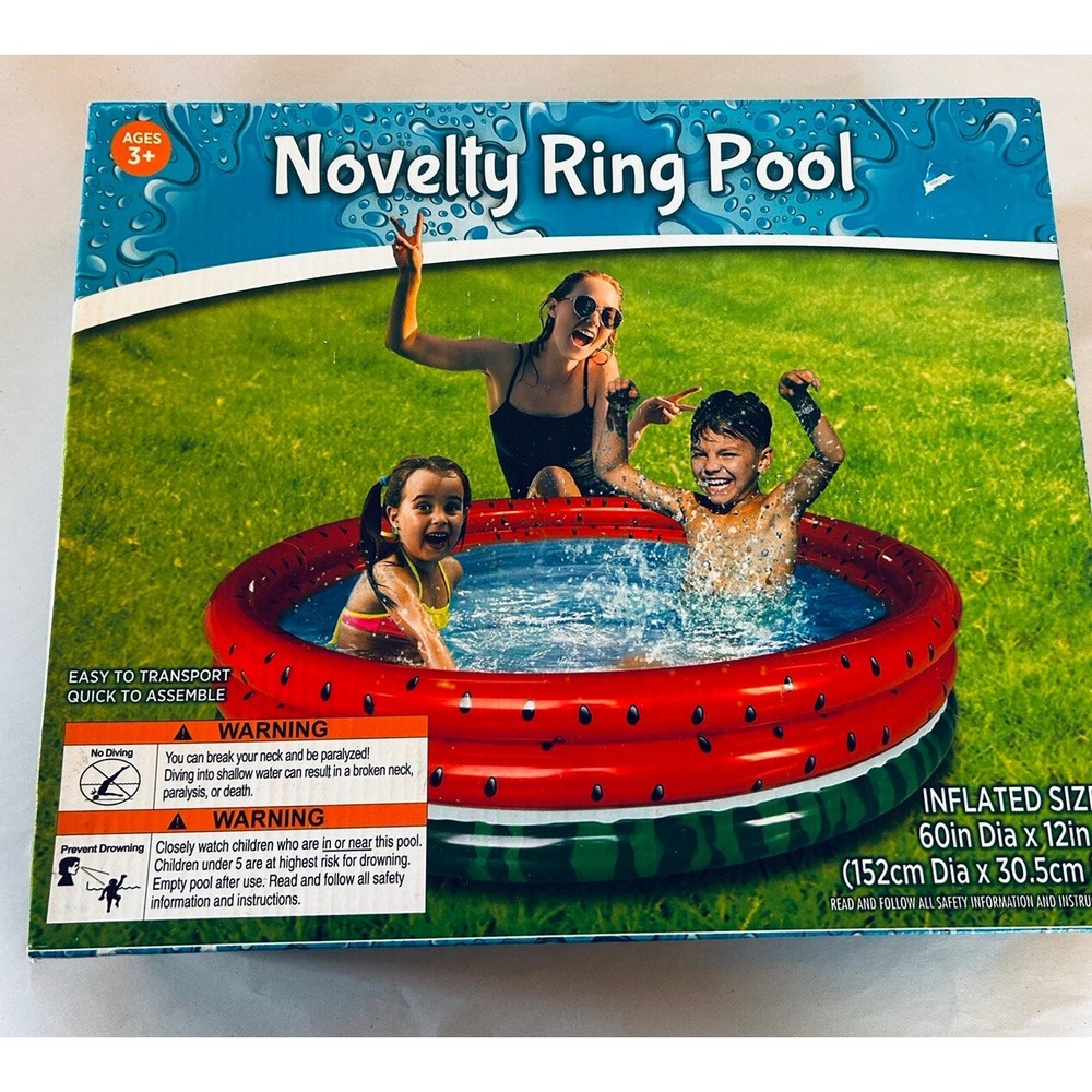 Watermelon Inflatable Blow Up‎ Kids Swimming Pool H2O GO Red New NIB